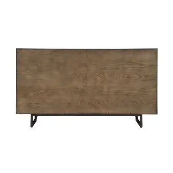 60" Dark Brown Solid Wood Six Drawer Double Dresser