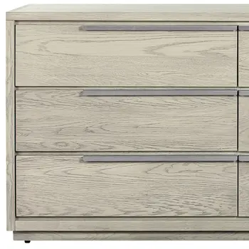 63" Gray Solid Wood Six Drawer Double Dresser