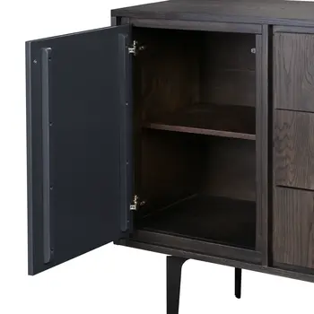 63" Gray Solid Wood Three Drawer Dresser