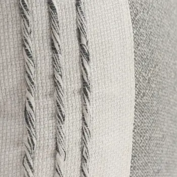 20" Gray and White Color Block Cotton Throw Pillow With Tassels