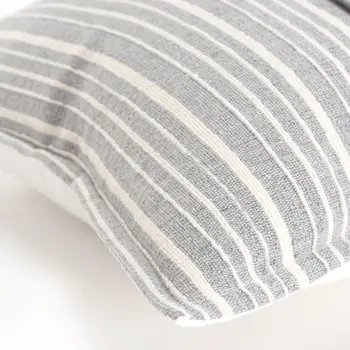 20" Gray And Ivory Cotton Throw Pillow