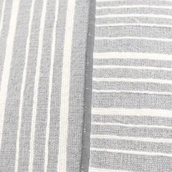20" Gray And Ivory Cotton Throw Pillow