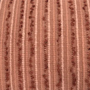 14" X 14" Terra Cotta Striped Cotton Blend Throw Pillow