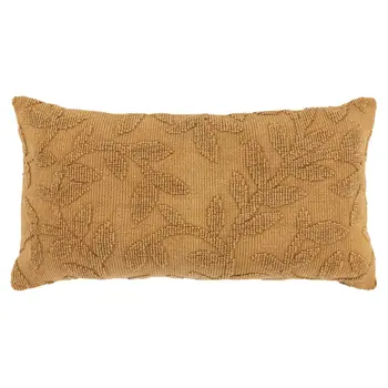 14" X 26" Pumpkin Cotton Lumbar Throw Pillow With Texture