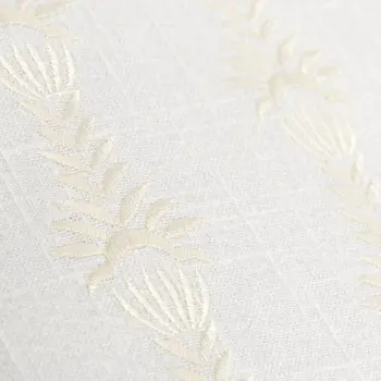 20" White Cotton Throw Pillow With Embroidery