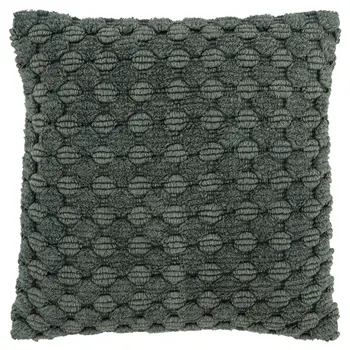 20" Dark Green Cotton Throw Pillow with Texture