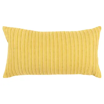 14" X 14" Yellow Cotton Blend Pillow