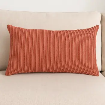 14" X 14" Terra Cotta Cotton Blend Pillow