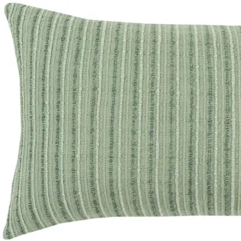 14" X 14" Green Cotton Blend Pillow