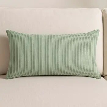 14" X 14" Green Cotton Blend Pillow