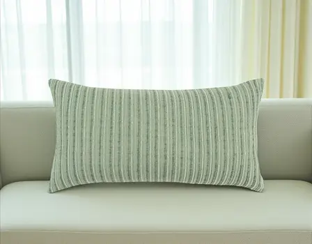 14" X 14" Green Cotton Blend Pillow