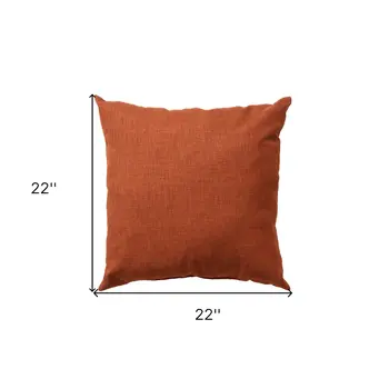 22" Orange Indoor Outdoor Throw Pillow
