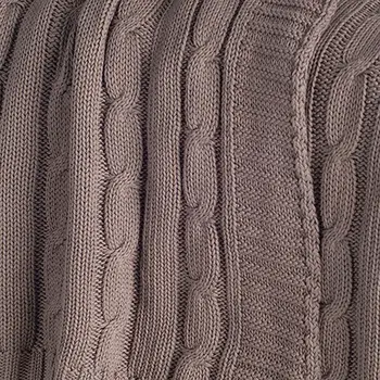 Brown Knitted 100% Cotton Throw Blanket