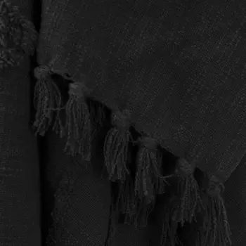 Black Woven 100% Woven Textured Cotton Throw Blanket