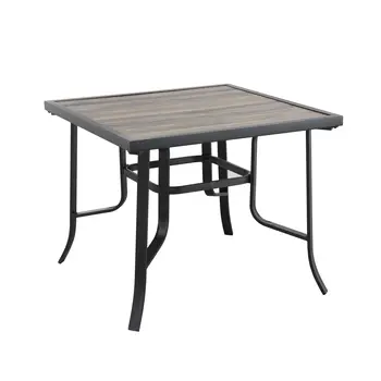 35" Brown Square Metal Outdoor Dining Table