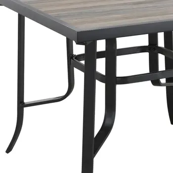 35" Brown Square Metal Outdoor Dining Table