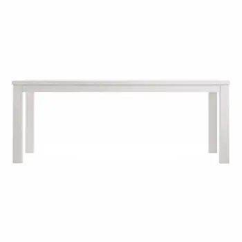 63" White Solid Wood Dining Table
