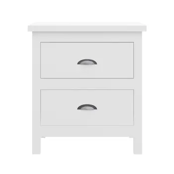 22" Solid Wood Two Drawer Nightstand