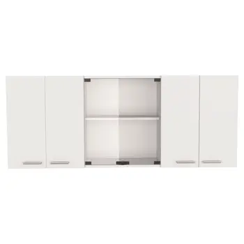59" Natural White and Brown Wood Kitchen Island Set With Storage