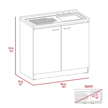 White 39" Kitchen Island Set