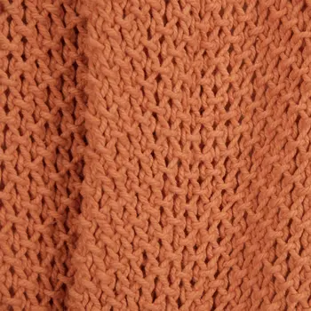 Orange Woven 100% Cotton Throw Blanket