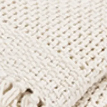 White Woven 100% Cotton Throw Blanket