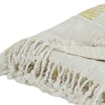 Yellow Woven Cotton Throw Blanket
