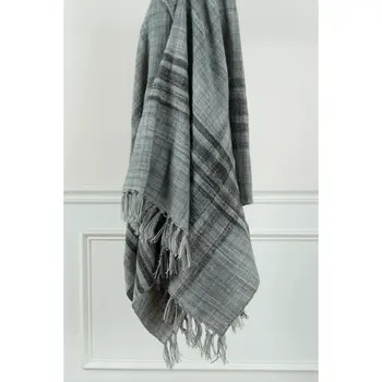 Gray Woven 100% Poly Pet Throw Blanket
