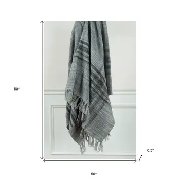 Gray Woven 100% Poly Pet Throw Blanket