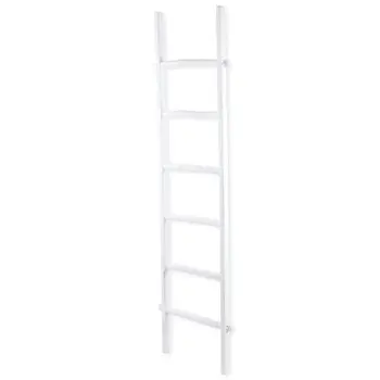 76" White Six Step Solid Wood Decorative Ladder