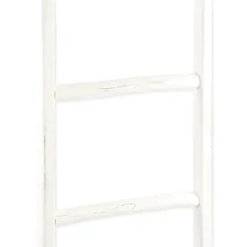 76" White Six Step Solid Wood Decorative Ladder