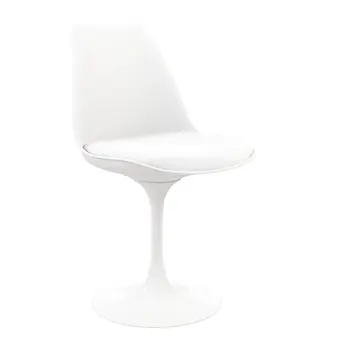 White Upholstered Faux Leather Dining Side Chair