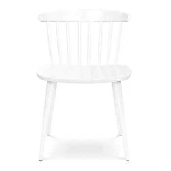 White Heavy Duty Plastic Slat Back Dining Side Chair
