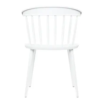 White Heavy Duty Plastic Slat Back Dining Side Chair
