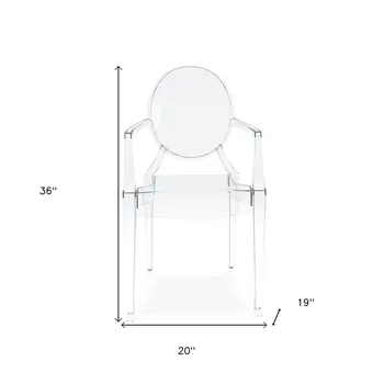 Clear Acrylic King Louis Back Dining Arm Chair