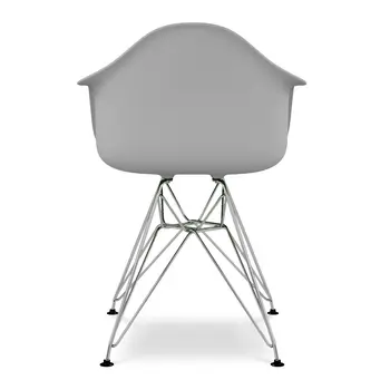Gray And Silver Heavy Duty Plastic Dining Arm Chair