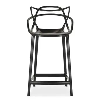 31" Black Heavy Duty Plastic Bar Height Bar Chair