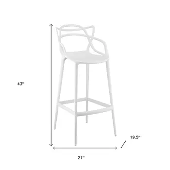 31" White Heavy Duty Plastic Bar Height Bar Chair