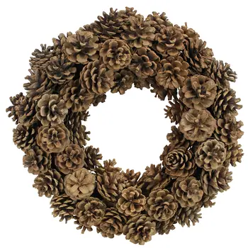 16" Brown Pinecone Preserved Wreath