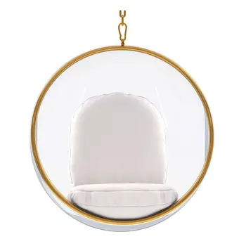 42" White Faux Leather Balloon Chair