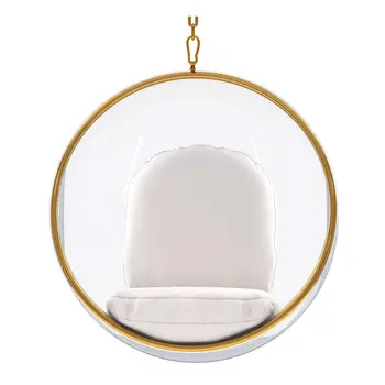 42" White Faux Leather Balloon Chair