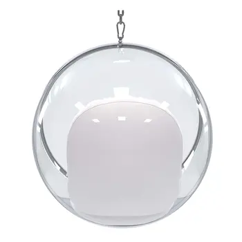 42" White Faux Leather Balloon Chair
