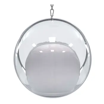 42" Silver Faux Leather Balloon Chair