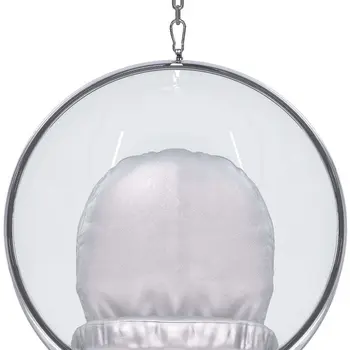 42" Silver Faux Leather Balloon Chair