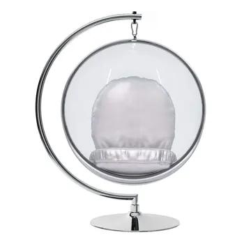 42" Silver Faux Leather Balloon Chair