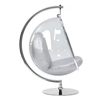 42" Silver Faux Leather Balloon Chair
