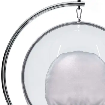 42" Silver Faux Leather Balloon Chair