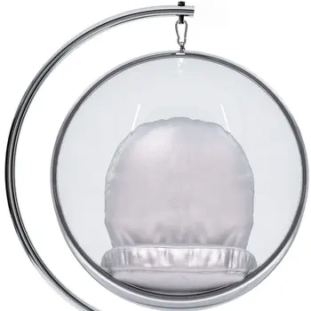 42" Silver Faux Leather Balloon Chair