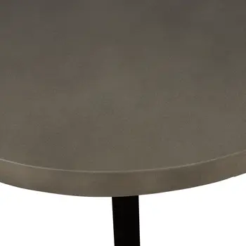 36" Gray And Black Concrete And Solid Wood Round Coffee Table