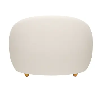 39" White and Natural Boucle Arm Chair